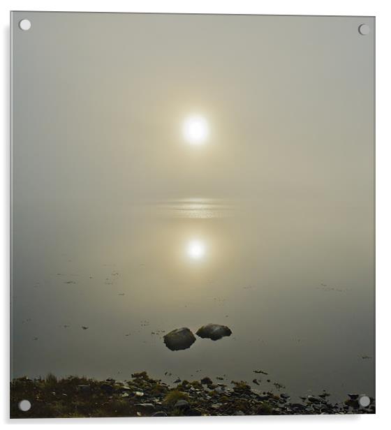 Misty sunrise on the loch Acrylic by Gary Eason