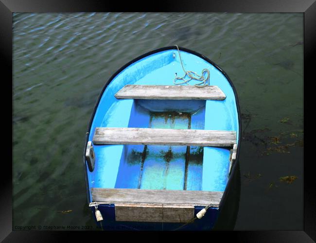 Blue boat Framed Print by Stephanie Moore