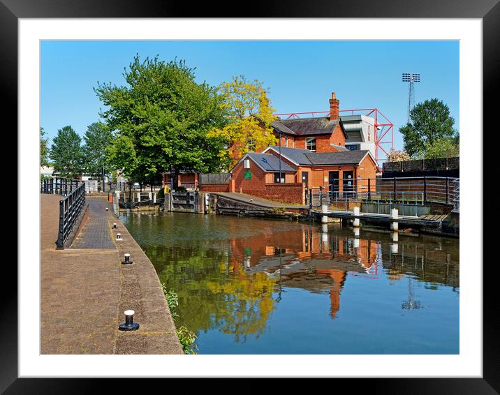 Nottingham Canal and City Ground Framed Mounted Print by Darren Galpin
