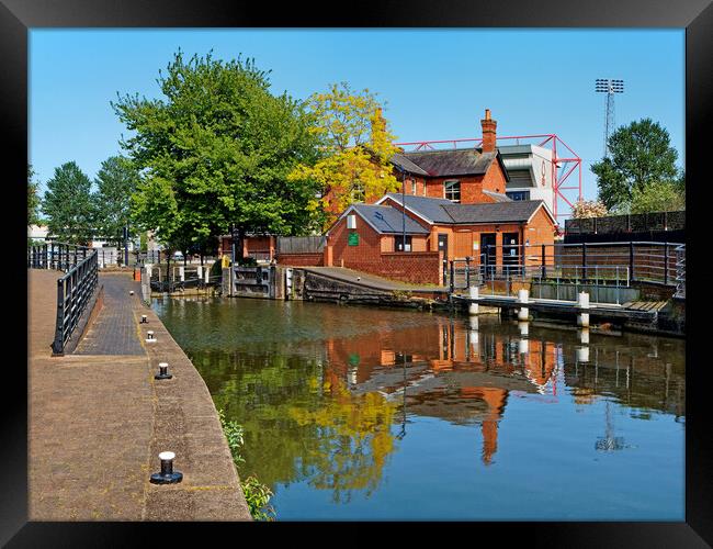 Nottingham Canal and City Ground Framed Print by Darren Galpin