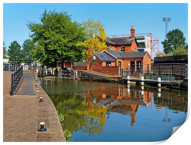 Nottingham Canal and City Ground Print by Darren Galpin