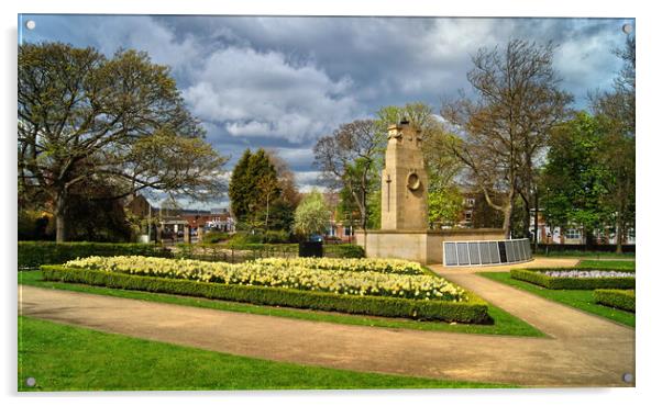 Cenotaph and Gardens, Clifton Park, Rotherham  Acrylic by Darren Galpin