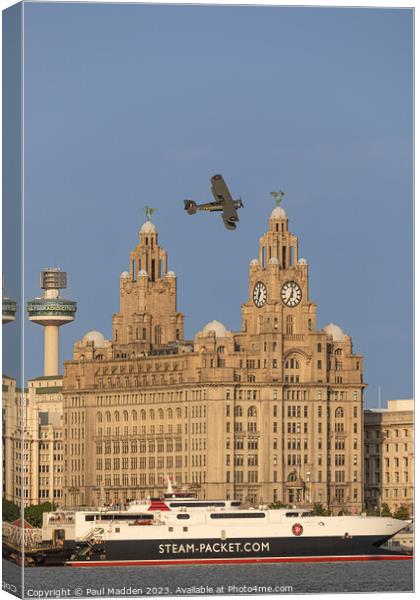 Fairey Swordfish along the River Mersey Canvas Print by Paul Madden