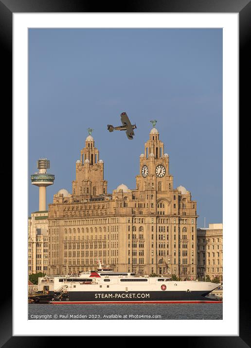 Fairey Swordfish along the River Mersey Framed Mounted Print by Paul Madden