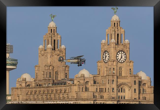 Swordfish past the Liver Building Framed Print by Paul Madden