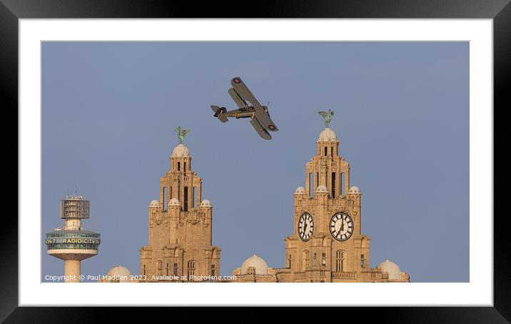 Swordfish past the Royal Liver Building Framed Mounted Print by Paul Madden