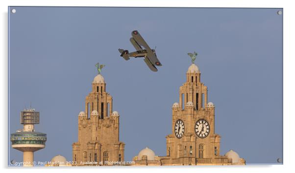 Swordfish past the Royal Liver Building Acrylic by Paul Madden