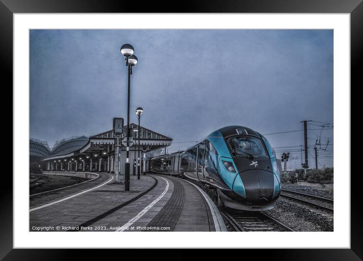 The Train Now Standing at........ Framed Mounted Print by Richard Perks