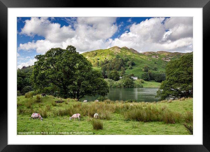 Loughrigg Tarn and Fell Framed Mounted Print by Jim Monk