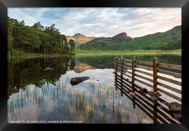 Sunrise at Blea Tarn Framed Print by Jim Monk