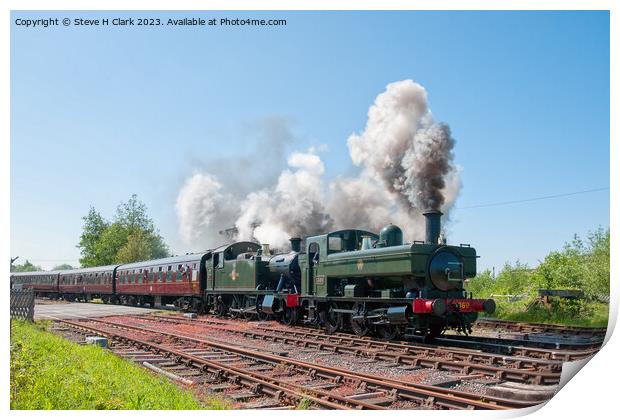 A Steaming Double Header - 5541 and 1369 Print by Steve H Clark