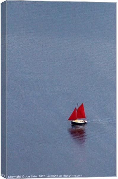 boat with red sails Canvas Print by Jon Saiss