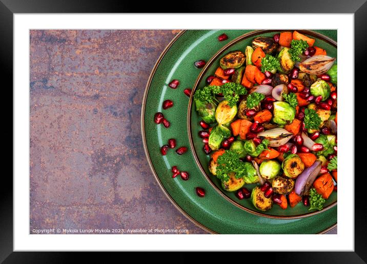 Grilled vegetable salad,space for text Framed Mounted Print by Mykola Lunov Mykola