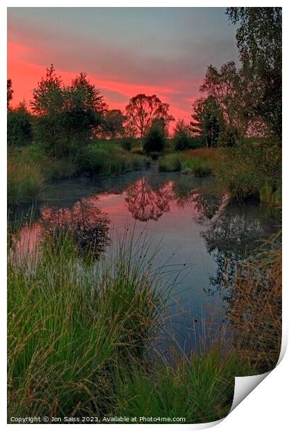 Sunset on Cannock Chase Print by Jon Saiss