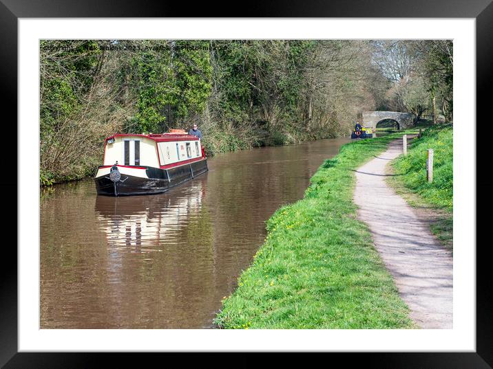 Two Narrowboats in the Talybont Valley  Framed Mounted Print by Nick Jenkins