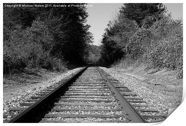 Black and White Railroad Print by Michael Waters Photography