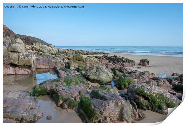 Freshwater East natural rock formations Print by Kevin White