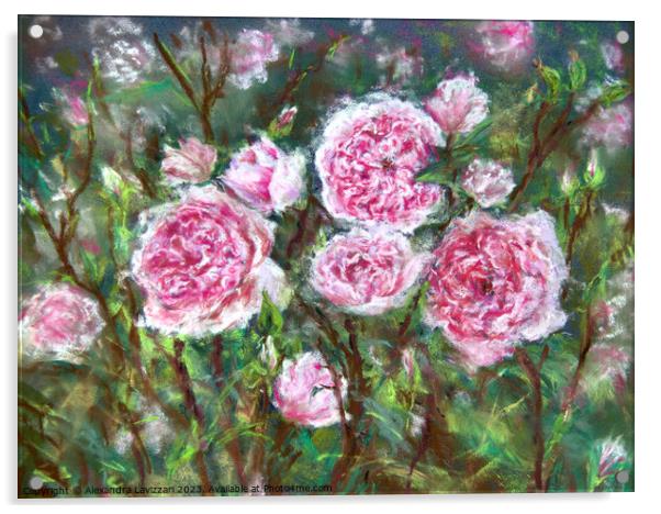 English Roses Acrylic by Alexandra Lavizzari