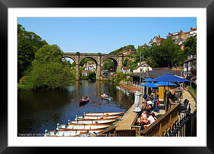 Boat Hire Cafe and the Viaduct Framed Mounted Print by GJS Photography Artist