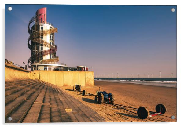 Redcar Vertical Pier Yorkshire Acrylic by Tim Hill