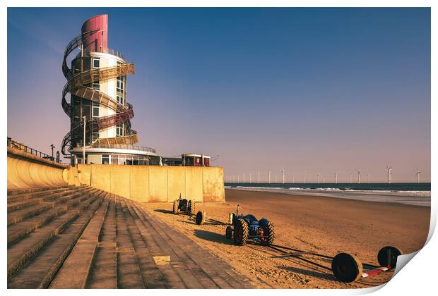 Redcar Vertical Pier Yorkshire Print by Tim Hill