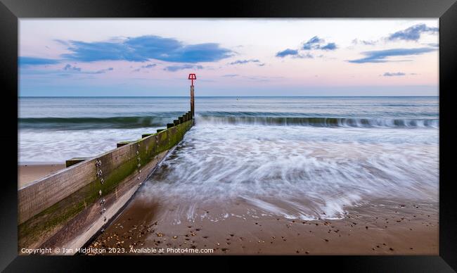Bournemouth beach at Sunset Framed Print by Ian Middleton