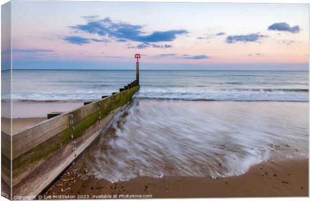 Bournemouth beach at Sunset Canvas Print by Ian Middleton