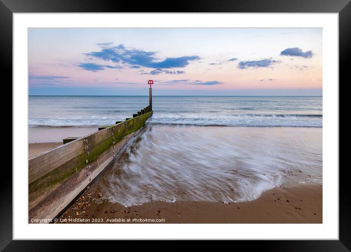 Bournemouth beach at Sunset Framed Mounted Print by Ian Middleton