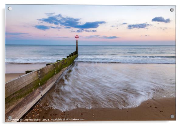 Bournemouth beach at Sunset Acrylic by Ian Middleton