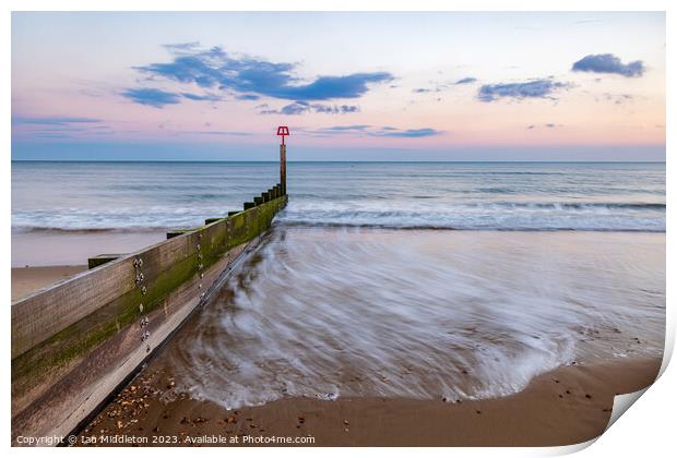 Bournemouth beach at Sunset Print by Ian Middleton