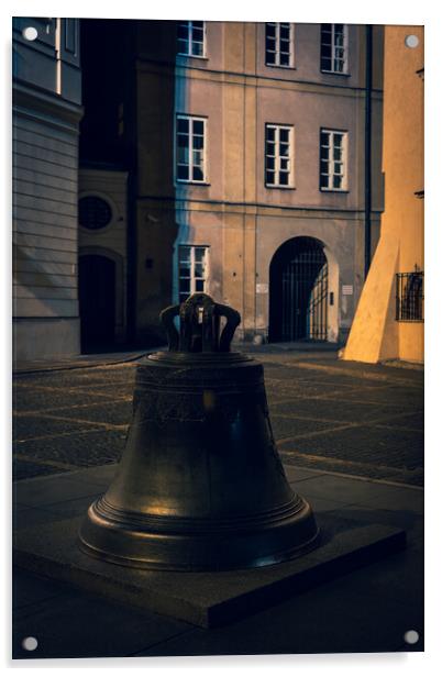 Wishing Bell In Old Town of Warsaw In Poland Acrylic by Artur Bogacki