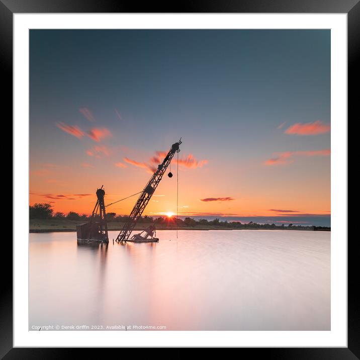 Cliffe Pools sunset Framed Mounted Print by Derek Griffin