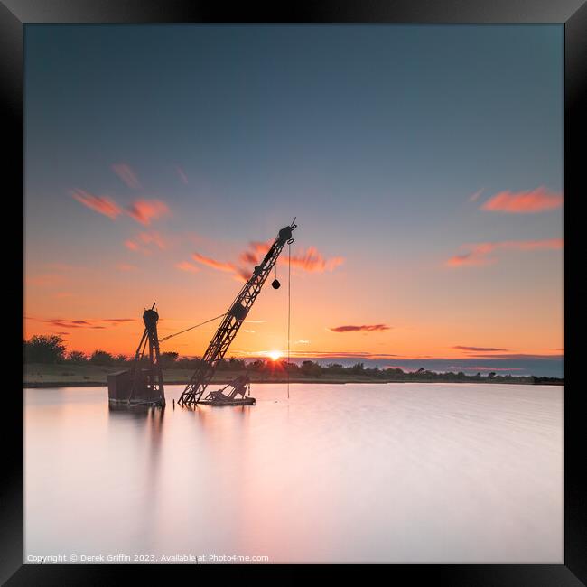 Cliffe Pools sunset Framed Print by Derek Griffin