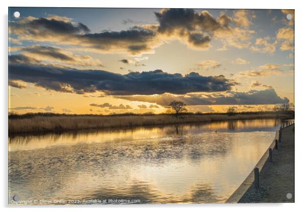 River Bure sunset Acrylic by Derek Griffin