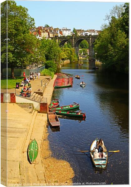 Views Down the Nidd  Canvas Print by GJS Photography Artist