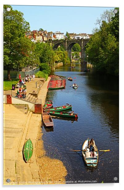 Views Down the Nidd  Acrylic by GJS Photography Artist