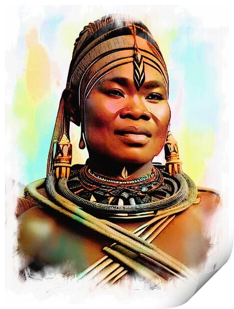 Radiant Beauty of Huli Wigmen Woman Print by Luigi Petro