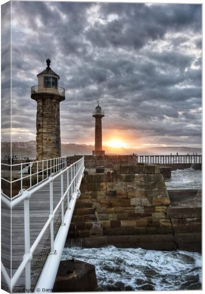 Whitby Lighthouses  Canvas Print by Daniel James