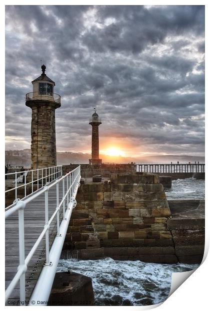 Whitby Lighthouses  Print by Daniel James