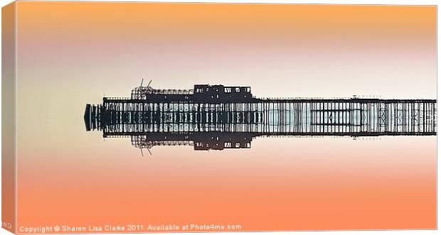 Sunset Pier Canvas Print by Sharon Lisa Clarke