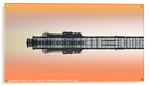 Sunset Pier Acrylic by Sharon Lisa Clarke