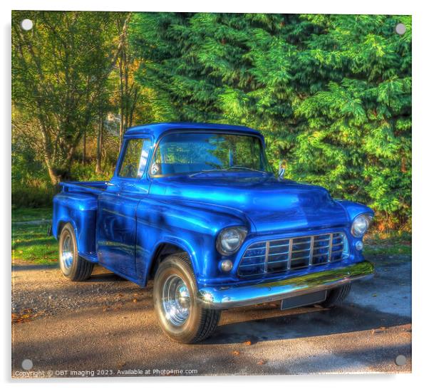 Chevrolet 3100 1956 Retro Pick Up Truck "Little Bl Acrylic by OBT imaging