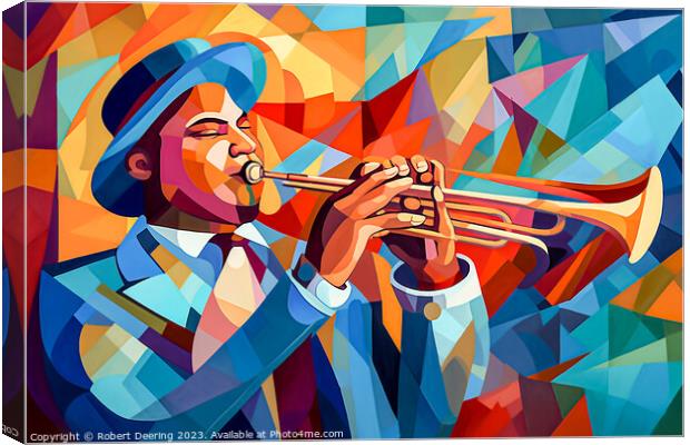 The Jazz Player Canvas Print by Robert Deering
