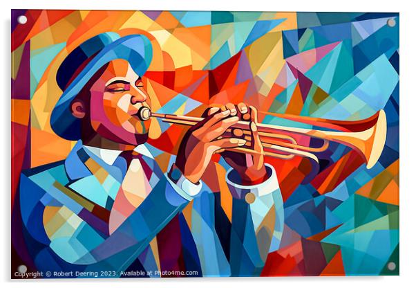 The Jazz Player Acrylic by Robert Deering