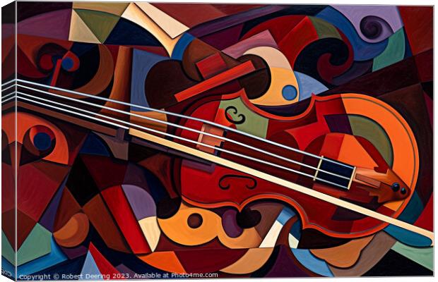 Cubist Violin Canvas Print by Robert Deering