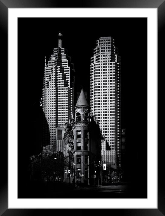 Gooderham Flatiron Building And Toronto Downtown No 2 Framed Mounted Print by Brian Carson