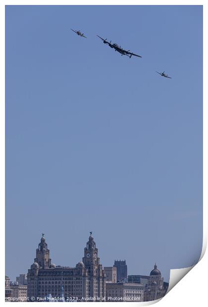 Battle of Britain over the Liver Building Print by Paul Madden