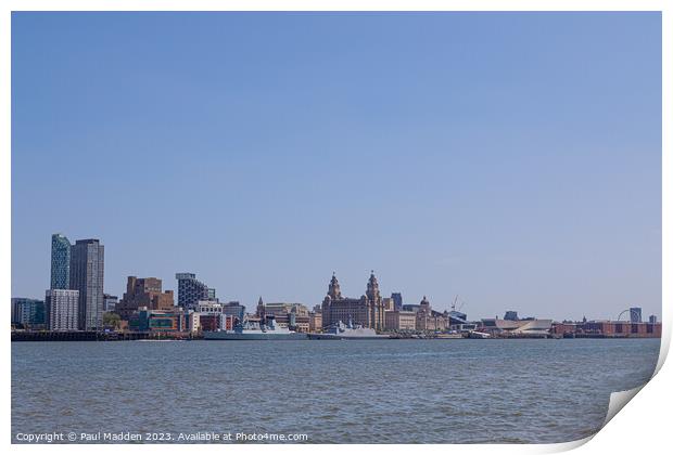 Liverpool waterfront and military ships Print by Paul Madden