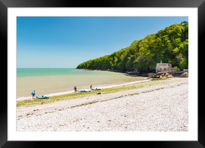 Elberry Cove, Churston, near Brixham Framed Mounted Print by Justin Foulkes