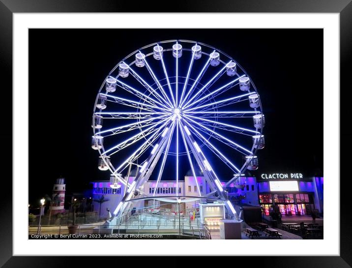 Nighttime on Clacton Pier Framed Mounted Print by Beryl Curran